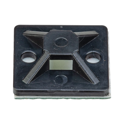 Montaje-Sujetador Adhesivo STRONGHOLD de 4 Vías de 1" x 1" x 1/4", Color Negro,  Nylon 6.6 Retardante de Llamas V-2, Paquete de 100pz