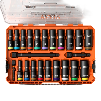 Juego de Dados de Impacto KNECT™ (M) / 3/8" Drive Profundo / SAE y Métrico / 23 Piezas / Adapters Multi-Propósito / MODbox™ Case