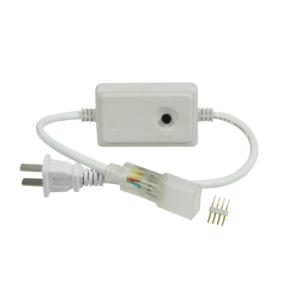 Adaptador de corriente con control de funciones manual, para manguerea Neón LED RGB JUML-5050-03.
