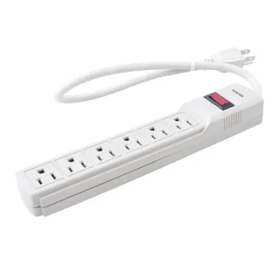 Multicontacto con Supresor de Picos 270 Joules, Voltaje de Entrada: 127 Vca NEMA 5-15P, Con 6 Salidas NEMA 5-15R. 