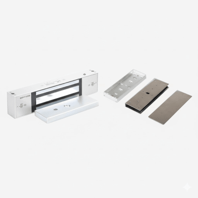 Kit Para Control de Acceso Incluye Chapa Magnética de 1200 Lbs / Montaje En "U" Para Puerta de Cristal /  Uso Interior / Certificación UL