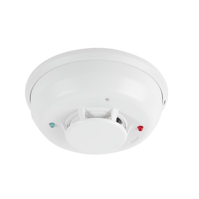 Detector Fotoelectrico de Humo de 4 Hilos con Relevador y Sensor de Temperatura, Serie i3