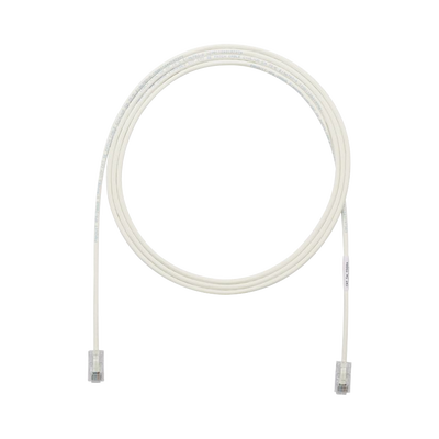 Cable de Parcheo UTP Cat6A, CM/LSZH, Diámetro Reducido (28AWG), Color Blanco Mate, 3.05 Metros (10 Pies)