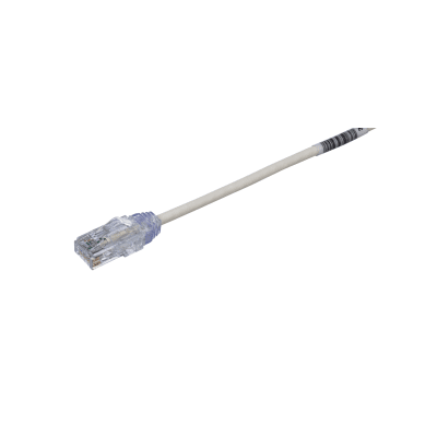 Cable de Parcheo TX6, UTP Cat6, Diámetro Reducido (28AWG), Color Blanco Mate, 3.35 Metros (11 Pies)