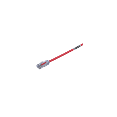Cable de Parcheo UTP Cat6A, CM/LSZH, Diámetro Reducido (28AWG), Color Rojo, 4.57 Metros (15 Pies)
