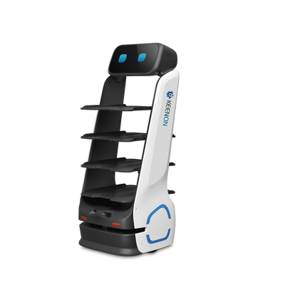 Robot de Entrega Dinerbot T9 / Capacidad de Carga 40 kg (88 lbs) / Pantalla Táctil HD 11.6" / Recarga Automática / Autonomía Hasta 18 Horas / Velocidad 0.8 m/s (2.63 ft/s) / LiDAR y Sensores Estéreo