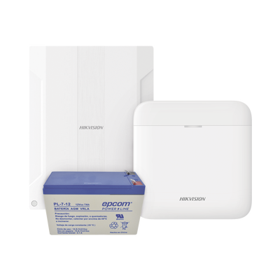 (AXPRO) KIT  de alarma AX PRO conversión de zonas cableadas a inalámbricas / Incluye: 1 Hub IP, Wifi y 3G/4G con Batería de respaldo/ 1 Expansor de 16 zonas cableadas / 1 Batería de respaldo 12Vcc a 7 Amp/ Compatible con Hik-Co