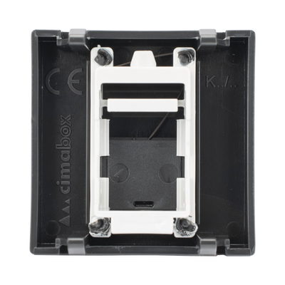 Módulo de Placa Plana / 1 Espacio Jack Keystone / Guardapolvo Integrado / 45 × 45 mm / 8.5 mm Profundidad / Compatible Cajas Teleblock y Ofiblock
