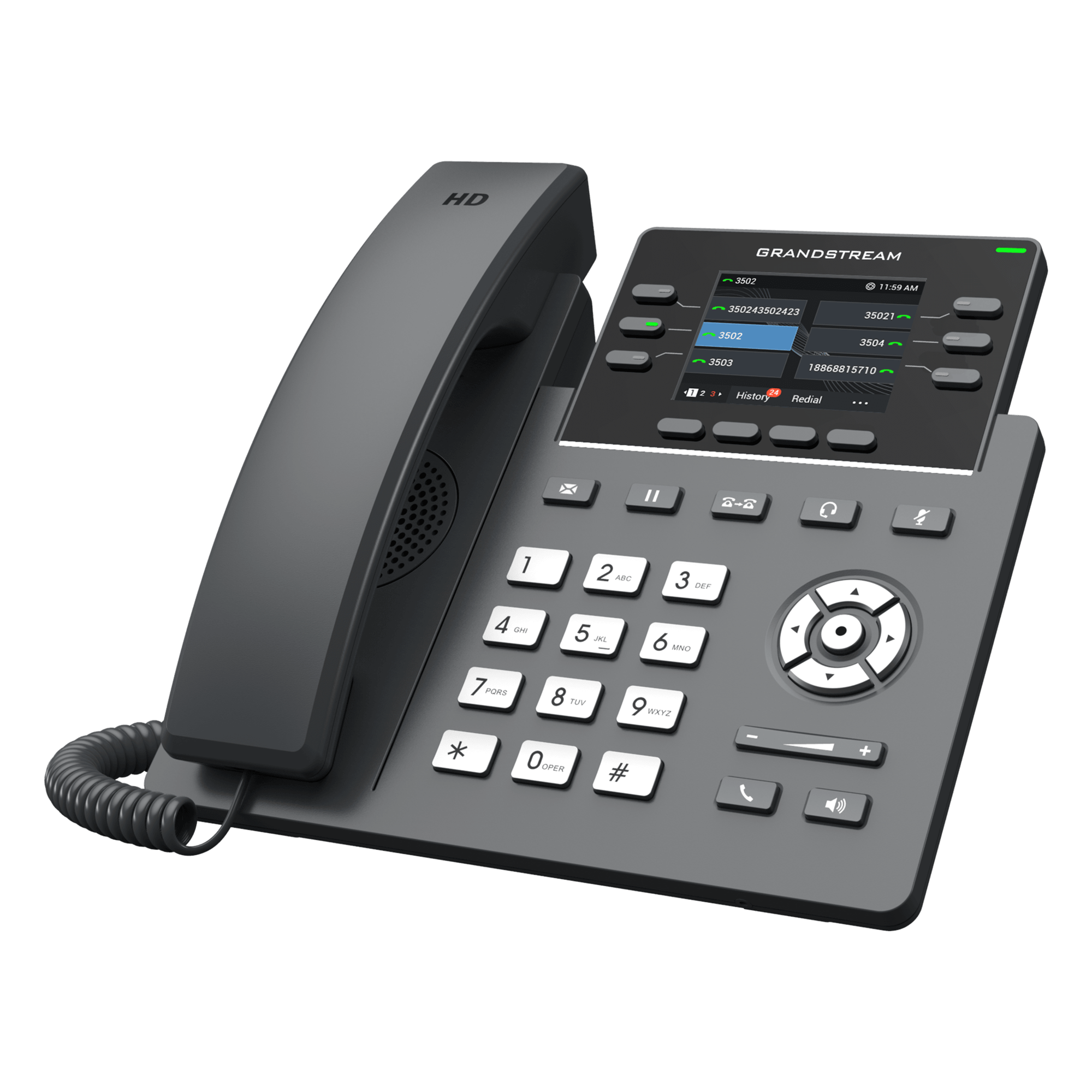 Teléfono IP / 6 Líneas SIP / Wi-Fi 6 Doble Banda / Bluetooth / 24 Teclas BLF Virtuales / Pantalla LCD 2.8" / 2 Puertos Gigabit