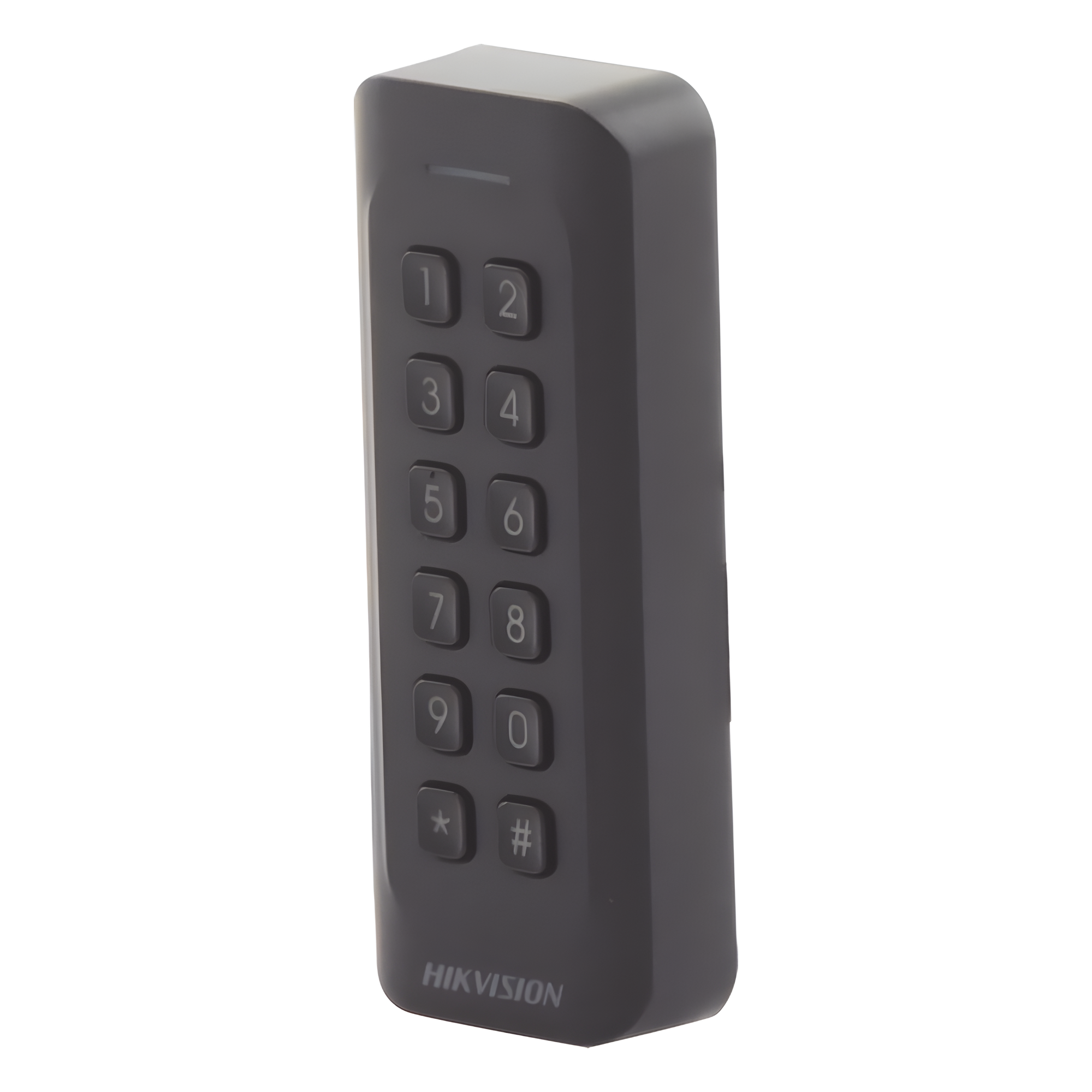 Lector de Tarjetas PROX / EM 125 kHz / Teclado Numérico / Wiegand W26/W34 / IP65 / Perfil Delgado — HIKVISION · SKU DS-K1802EK