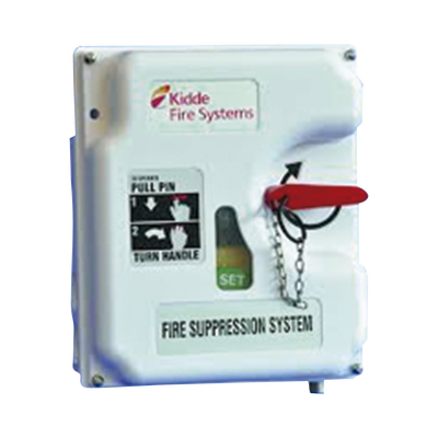 Sistema de Control de Supresión / 2 Válvulas de Gas 24V / Detección Mecánica Dual / UL ULC FM / Montaje en Pared o Cilindro / Tubo de Actuación 60.96 m (200 ft) — KIDDE · SKU 87-120099-002