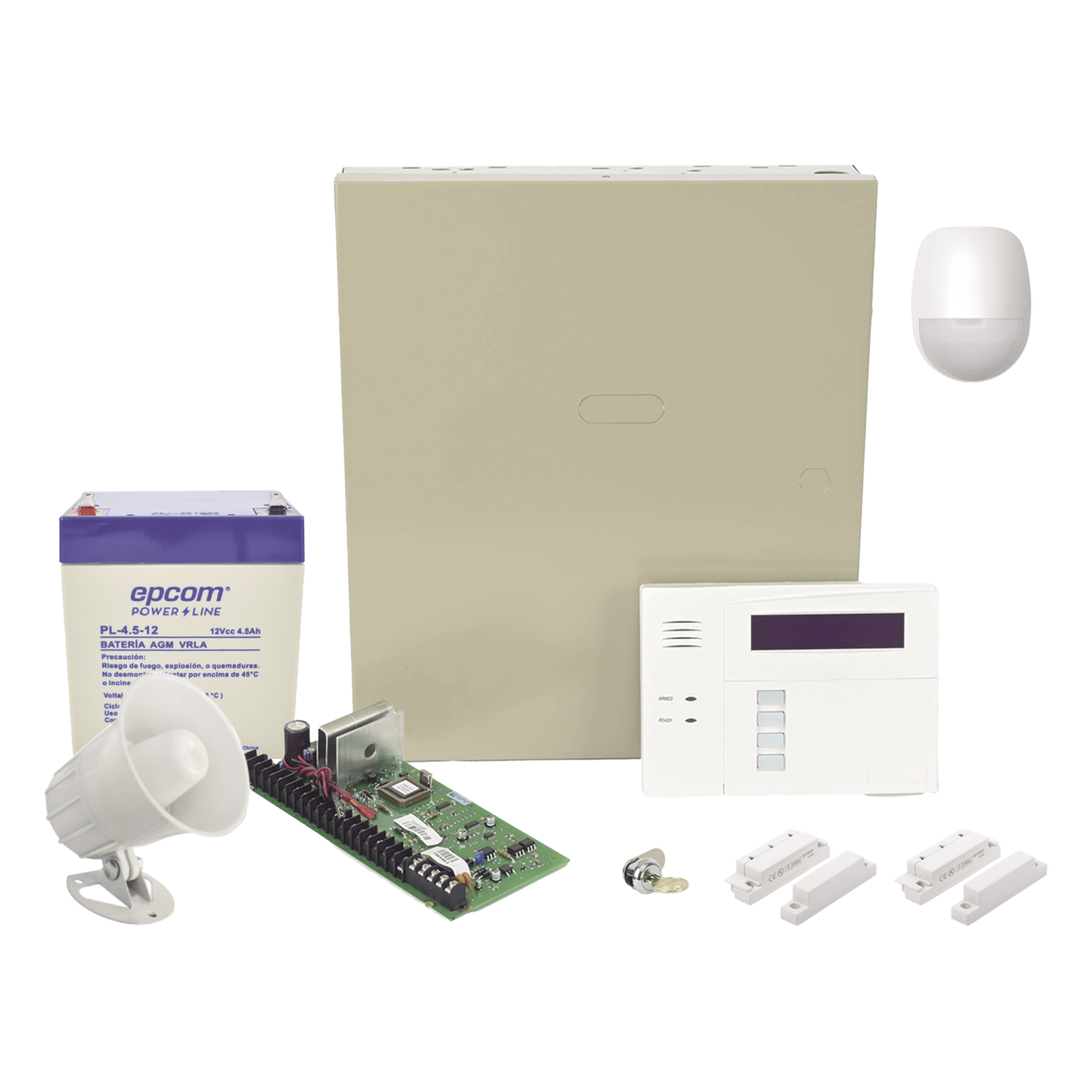 Panel de Alarma / 8 Zonas Cableadas / 40 Zonas Inalámbricas / Teclado Alfanumérico con Receptor RF / Sirena 15 W / Batería 12V 4.5Ah — HONEYWELL HOME RESIDEO · SKU VISTA48WIRES/6160RF