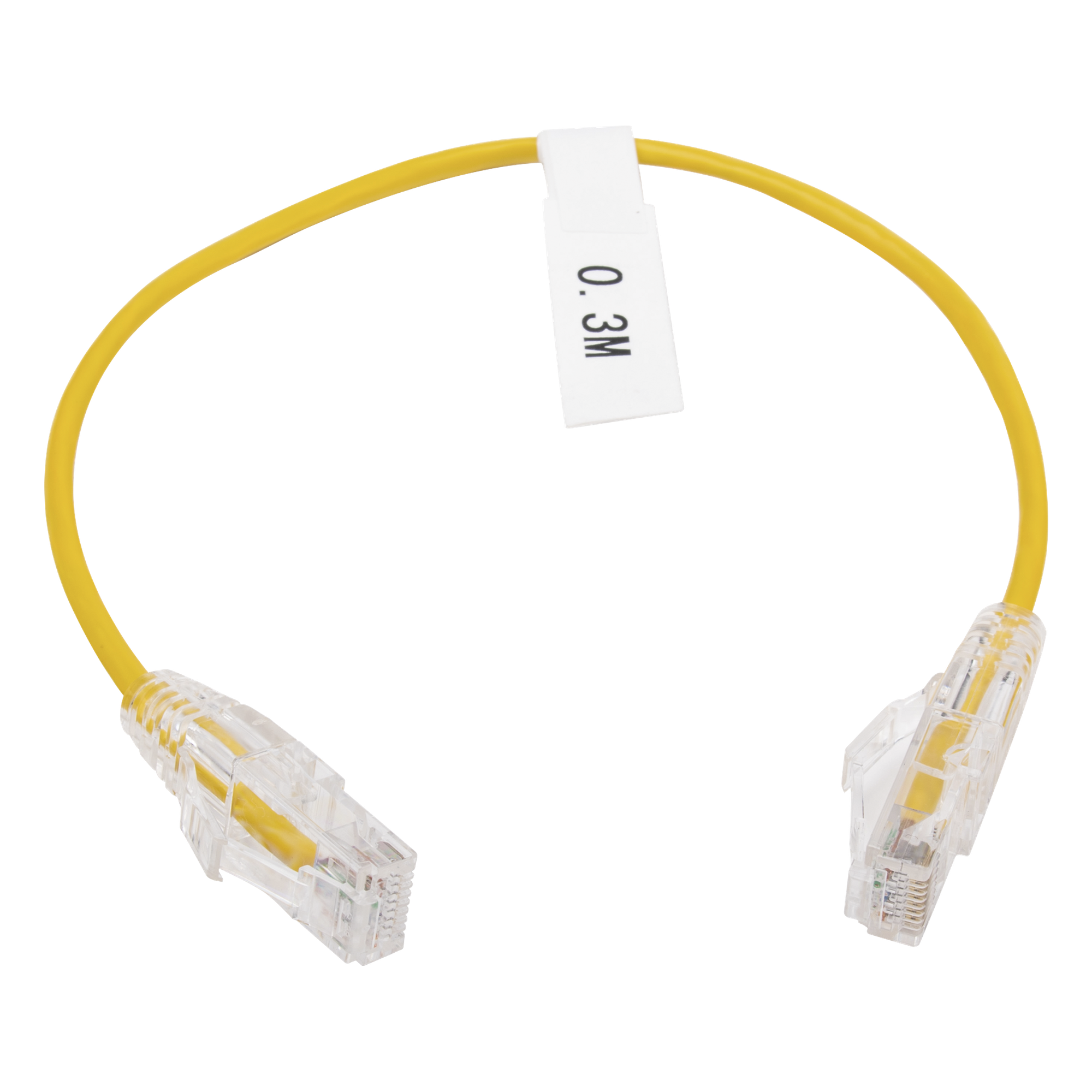 Cable de Parcheo Slim UTP Cat6 / 30 cm (0.98 ft) / 28 AWG / Amarillo / 10 Gbps — LINKEDPRO BY EPCOM · SKU LP-UT6-030-YE28