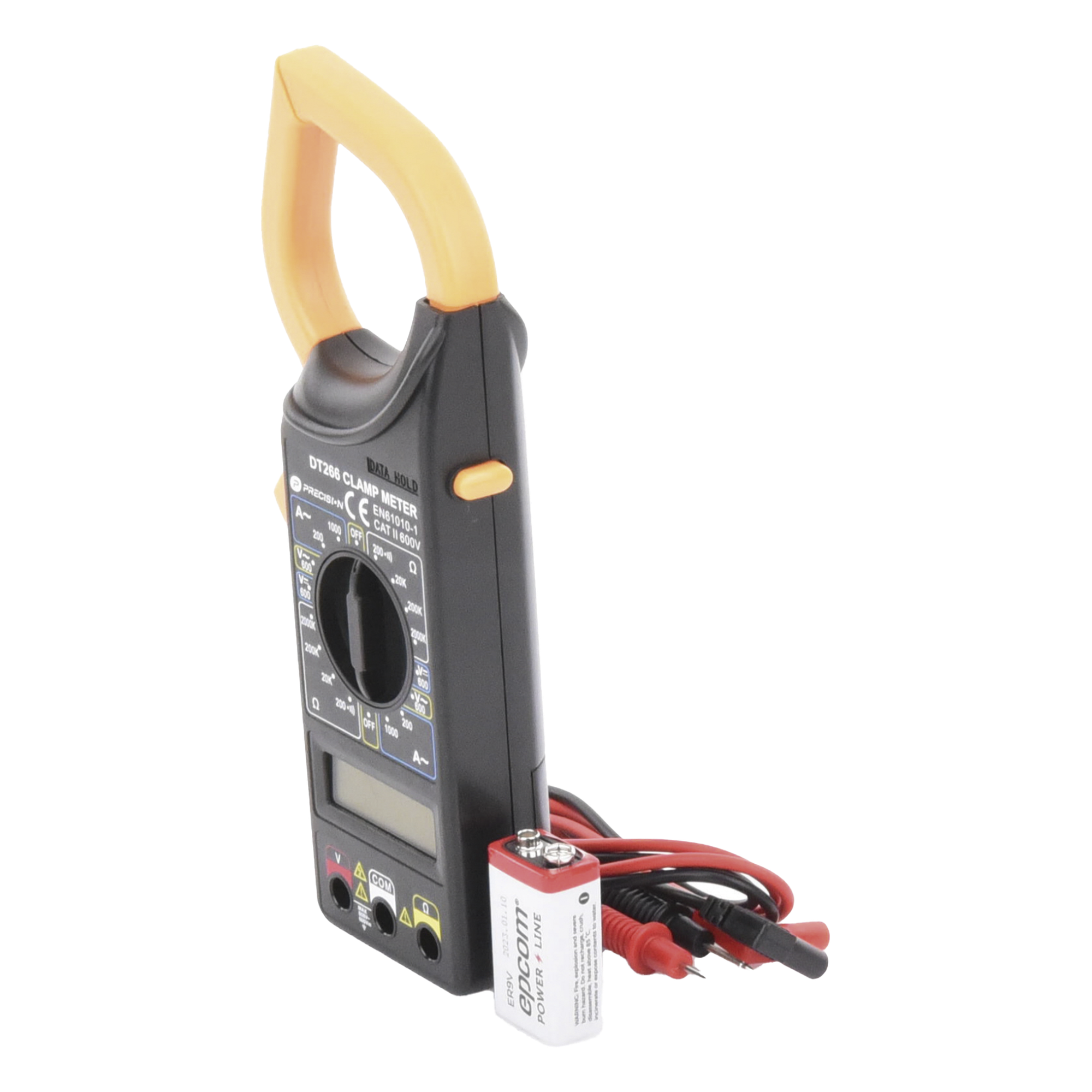Multímetro Digital de Gancho / 600 V CA/CC / CAT II / 1000 A CA / Pinza 57 mm (2.09') / LCD 3-1/2 Dígitos