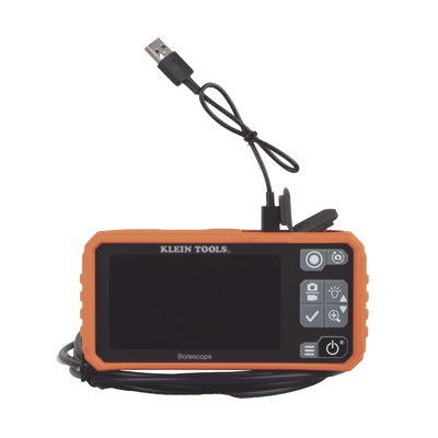 Cámara Boroscopio de Inspección 5.5mm 720p USB-C,  LCD 4.3" Color, Cuello de Cisne Nylon de 10' (3m) con Imán, Espejo, 6 LED´s. Batería Io-Li Recargable. Ideal en Electricidad, HVAC, Plomería y Aviación