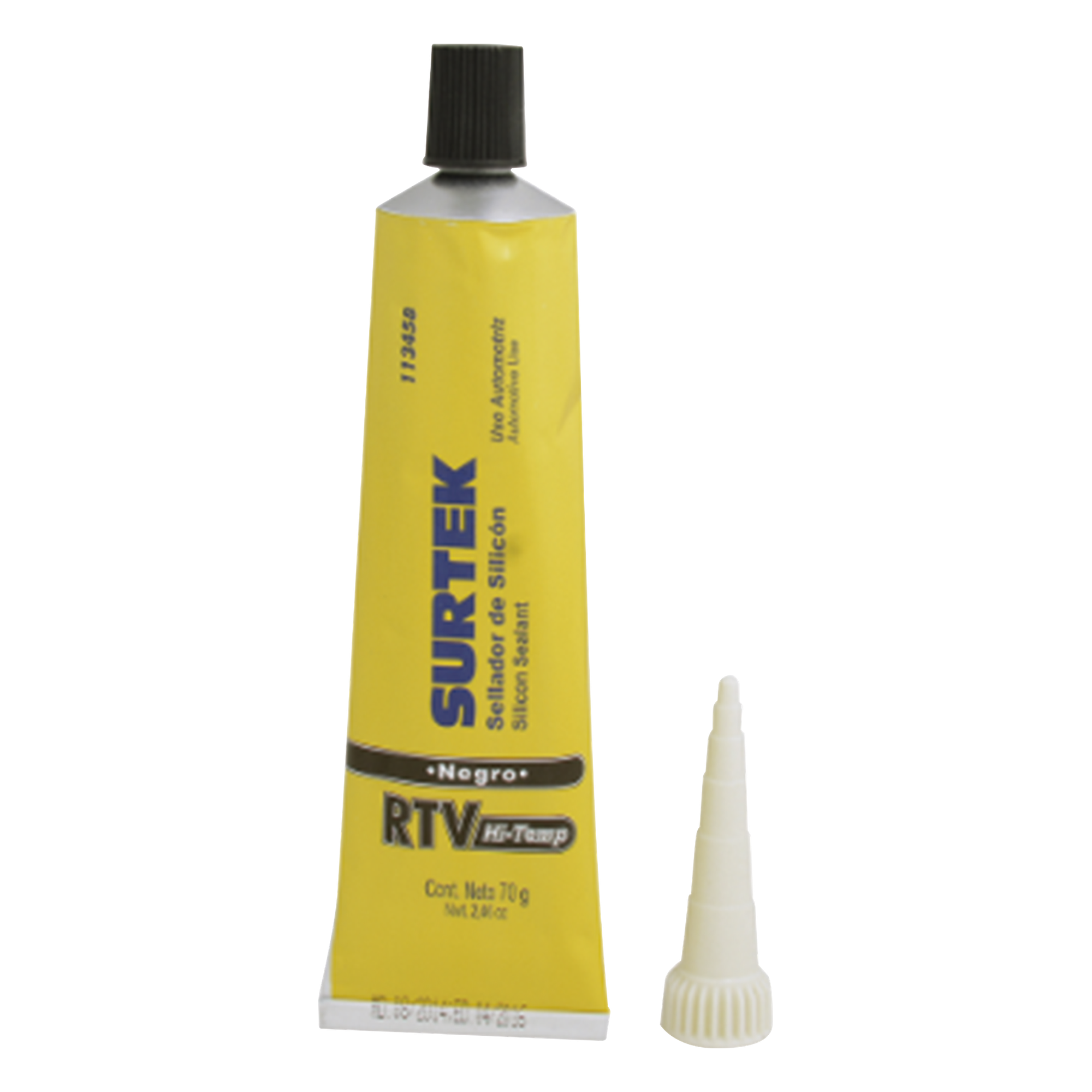 Silicón Industrial / Resistencia 344 °C / Tubo 70 g / Vulcanización a Temperatura Ambiente / Película en 5 min — SURTEK · SKU SYS-113-458