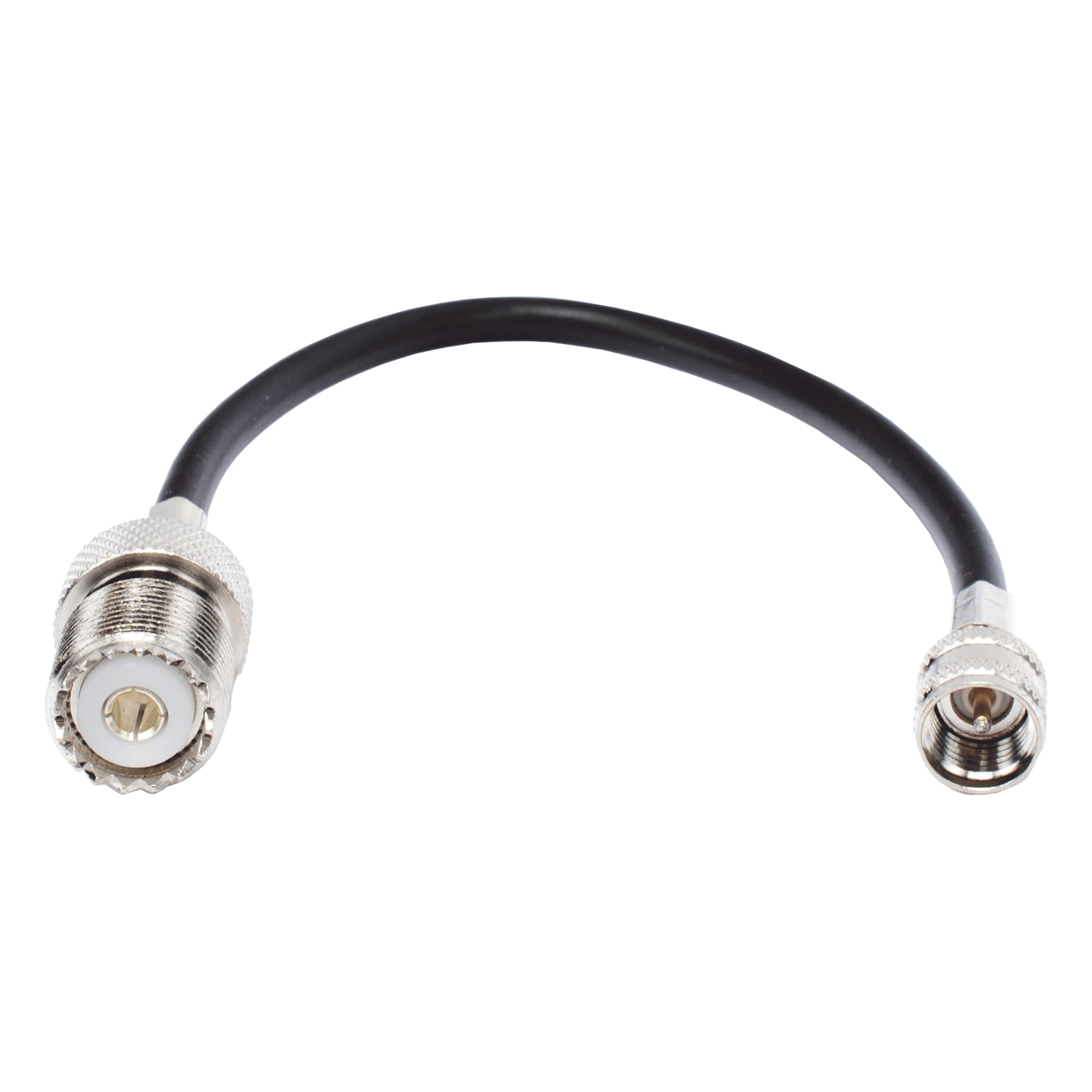 Jumper Adaptador RF / Mini UHF Macho a UHF Hembra (SO-239) / Cable RG-58/U 20 cm / Bronce Niquelado / Contacto Oro y Plata / Aislante Delrin — EPCOM INDUSTRIAL · SKU SKN-9557
