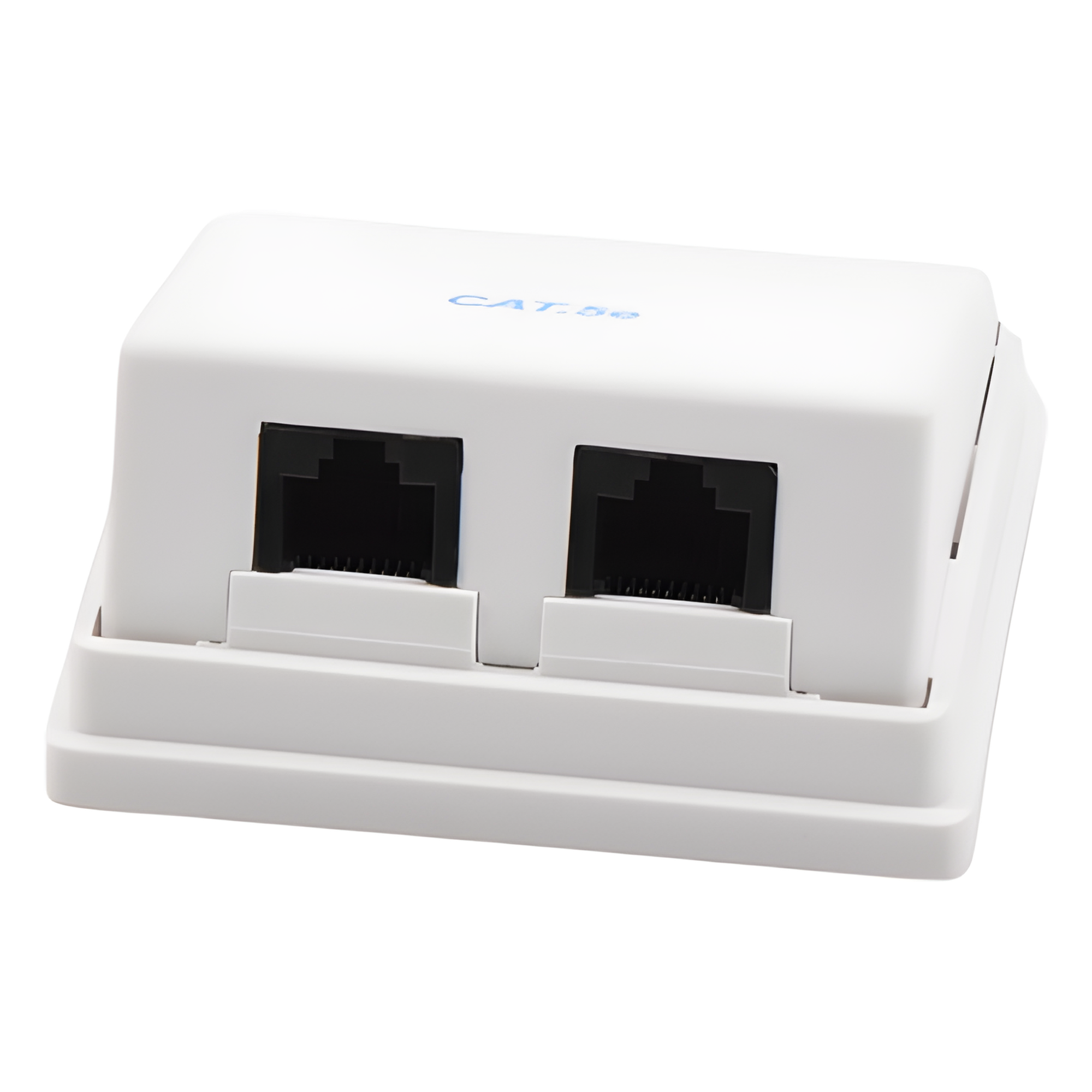 Caja de Pared Angulada / 2 Puertos Keystone / Cat5e/Clase D / UL 94V-0 / 0 a 70°C