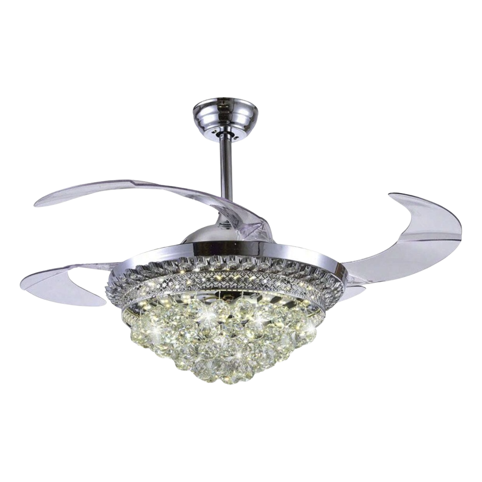 Ventilador de Techo con Luminario LED / 110 V CA 50/60 Hz / 88 W / 4500 lm / 3 Temperaturas de Color 2700-4000-6500 K / 1075 mm (3.5 ft) / 6 Velocidades / No Regulable — JWJ · SKU JLV-041