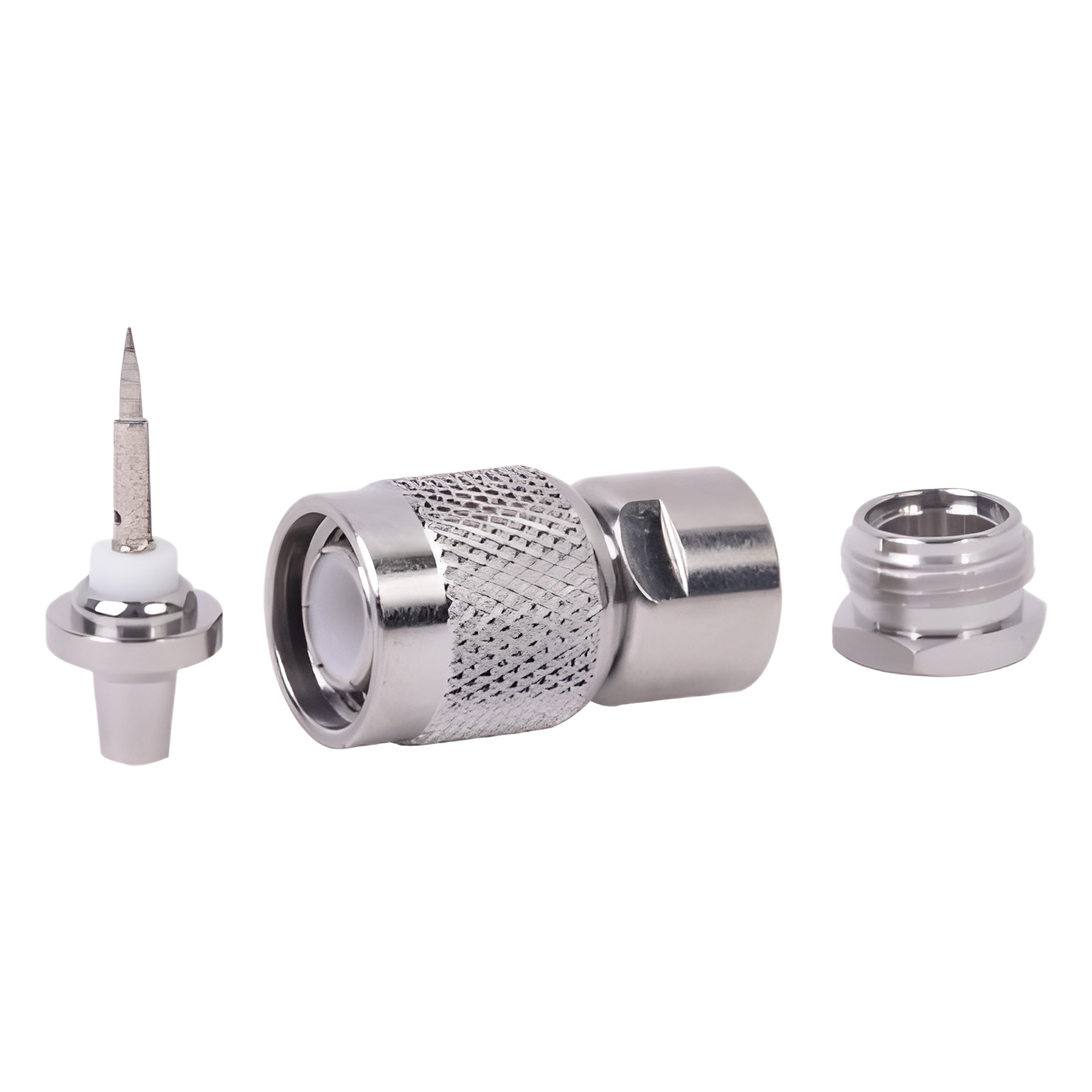 Conector RF TNC Macho / Rosca / Cable RG-58/U Grupo C / Cuerpo Bronce Niquelado / Contacto Plateado / Aislante Delrin — RF INDUSTRIES,LTD · SKU RFT-1204