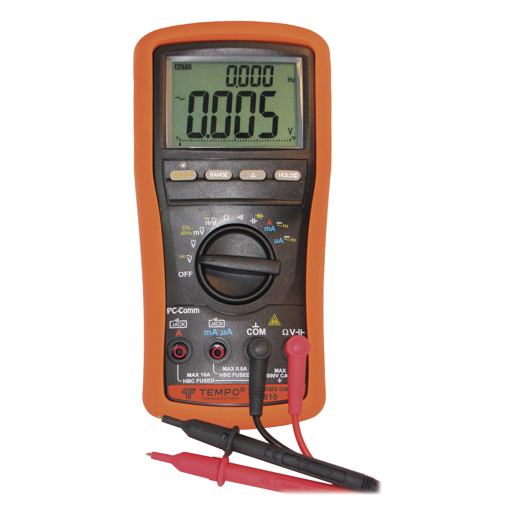 Multímetro Digital / Doble Pantalla LCD / True-RMS / 13 Funciones de Medición / Retroiluminación / Alerta BeepJack