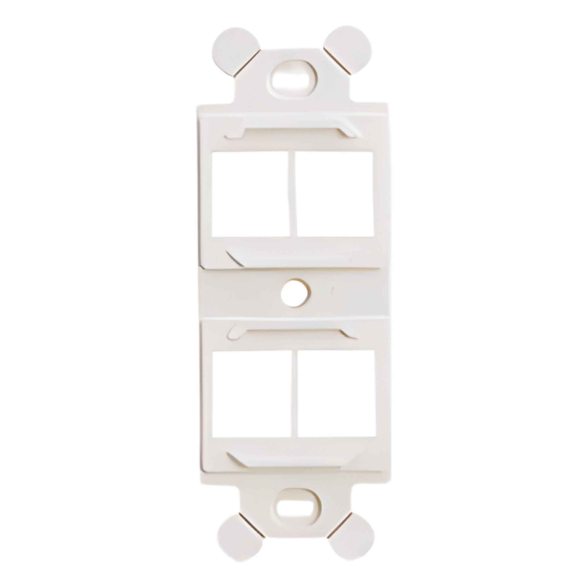 Marco de Módulo Dúplex / 4 Posiciones Keystone / NEMA 106 / 4.12 x 3.30 x 0.52 in / Blanco Mate — PANDUIT · SKU NK4106MFIW