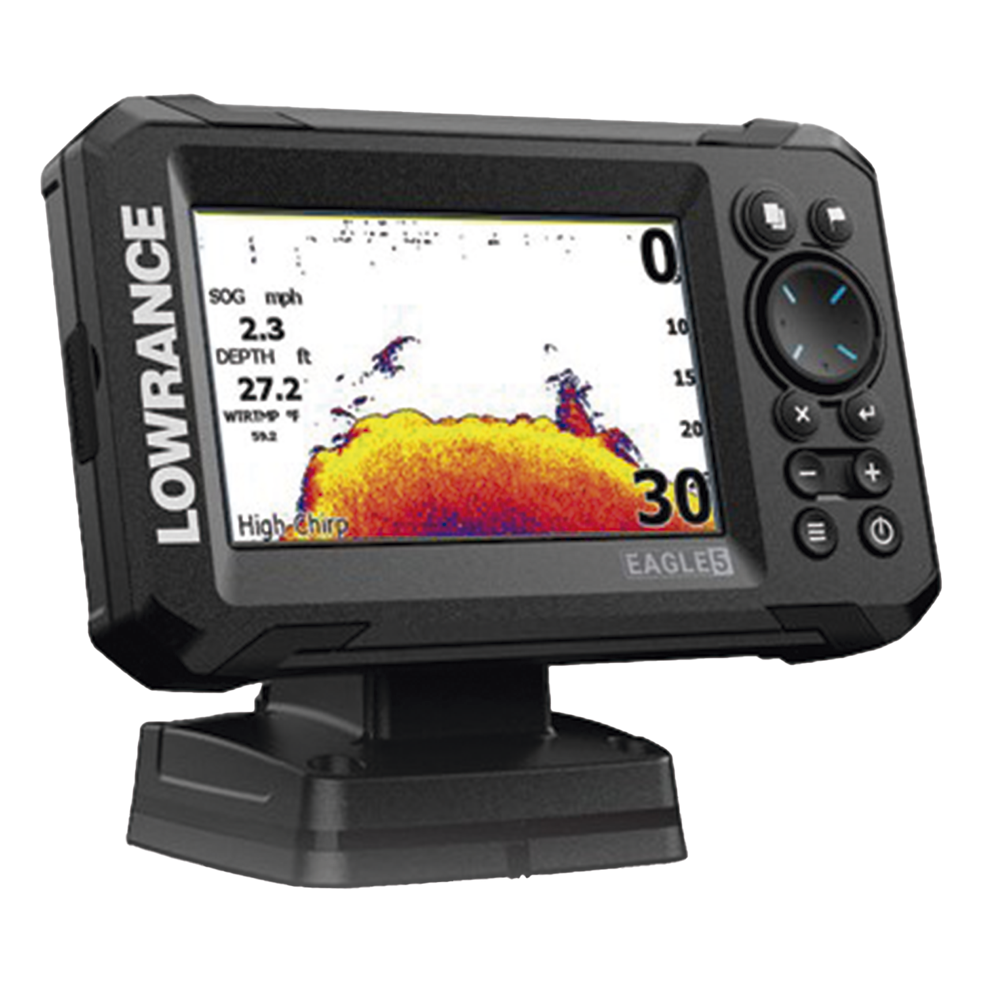 Ecosonda / Pantalla IPS 5 pulgadas / Transductor 50/200 kHz / CHIRP / DownScan 800 kHz / C-MAP Discover