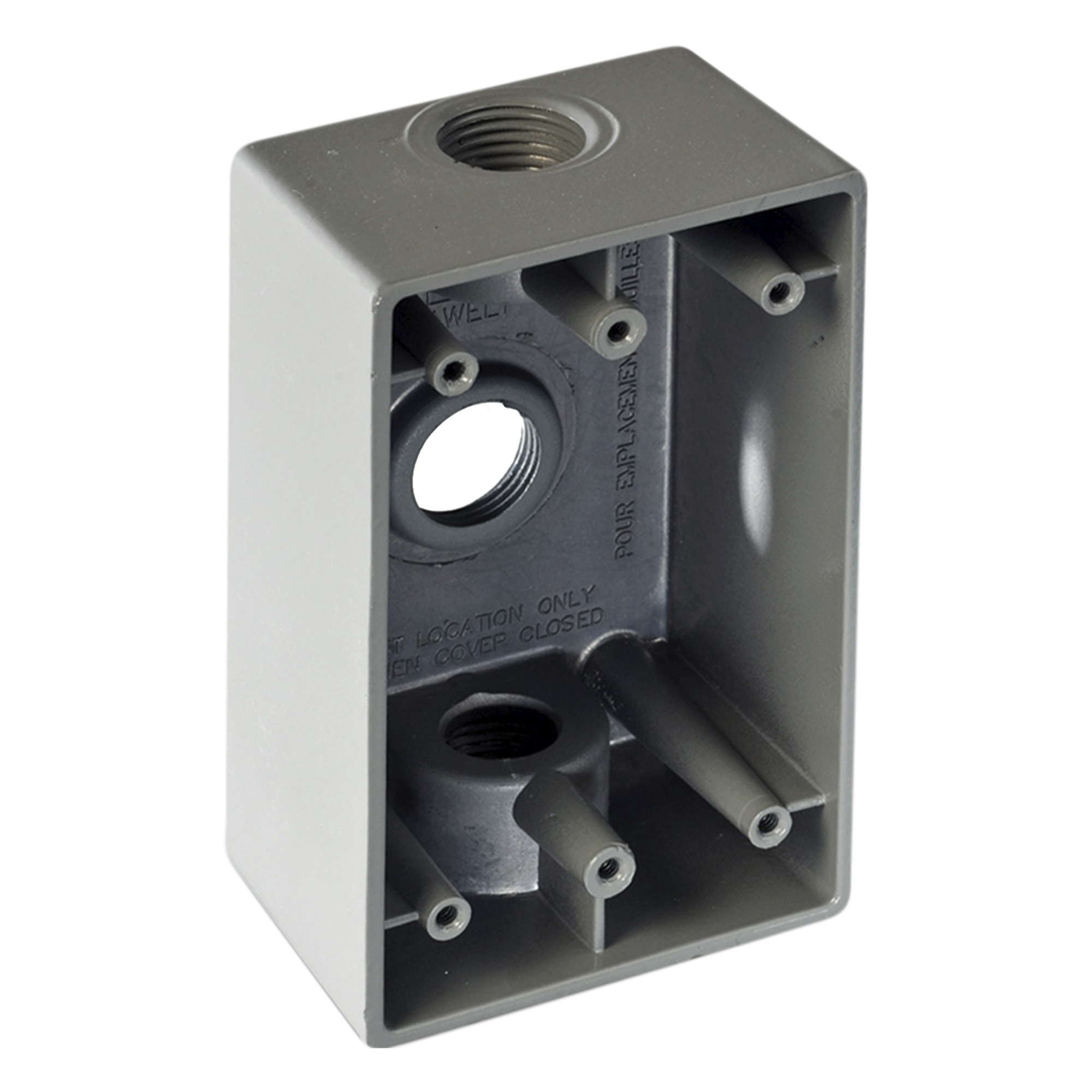 Caja Condulet / 19 mm (3/4") / Tres Bocas / Aluminio Diecast / NPT / Intemperie — RAWELT · SKU RR-0282
