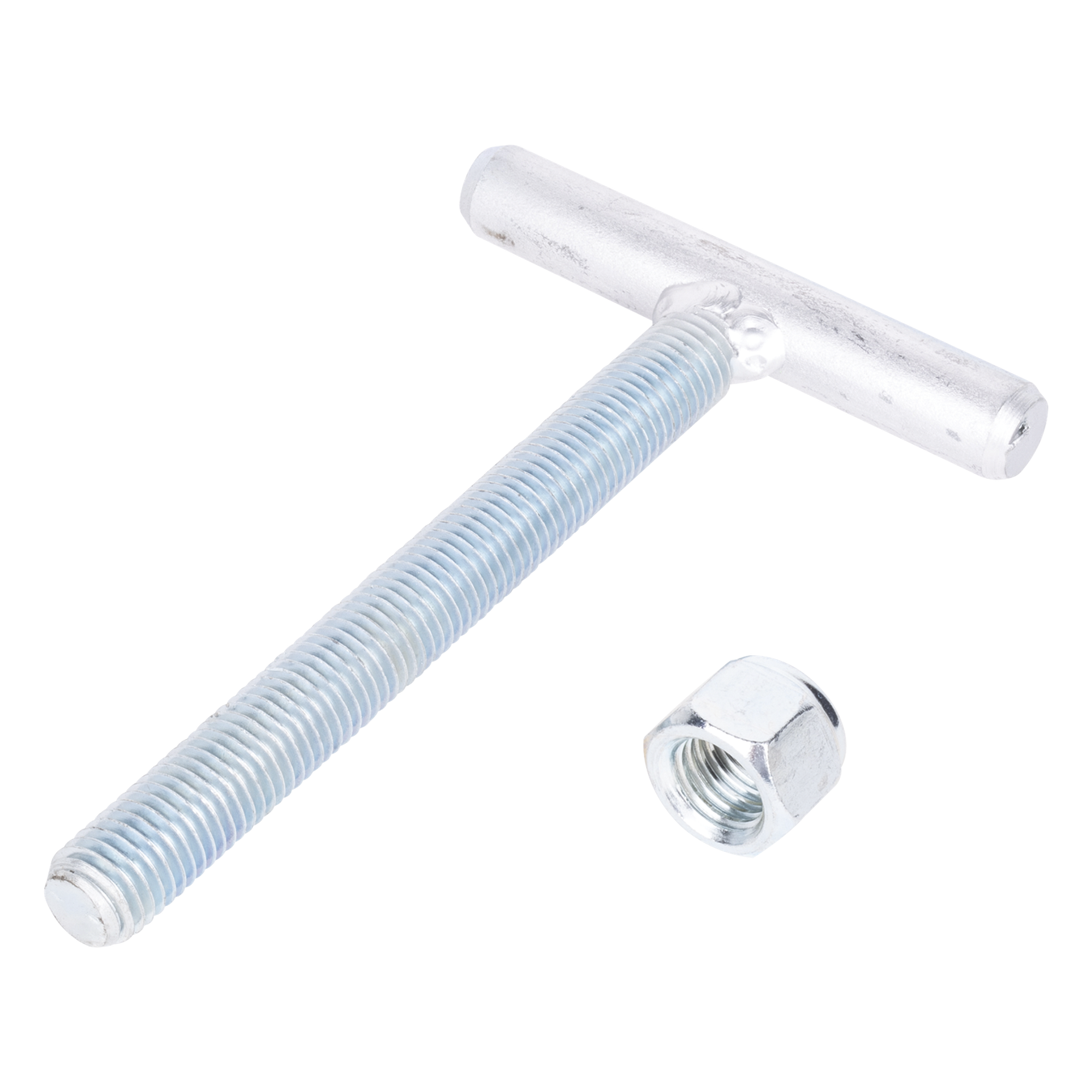 Ancla para base triangular / Varilla roscada 3/4' / ASTM-36 Cal. 16 / Galvanizado electrolítico / 18 cm varilla / 12 cm travesaño — SYSCOM TOWERS · SKU SAB-30