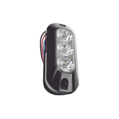 Luz Auxiliar LED / 3 LEDs / 21 Patrones de Destello / 12-24 VCC / IP67 / SAE J595 Clase I