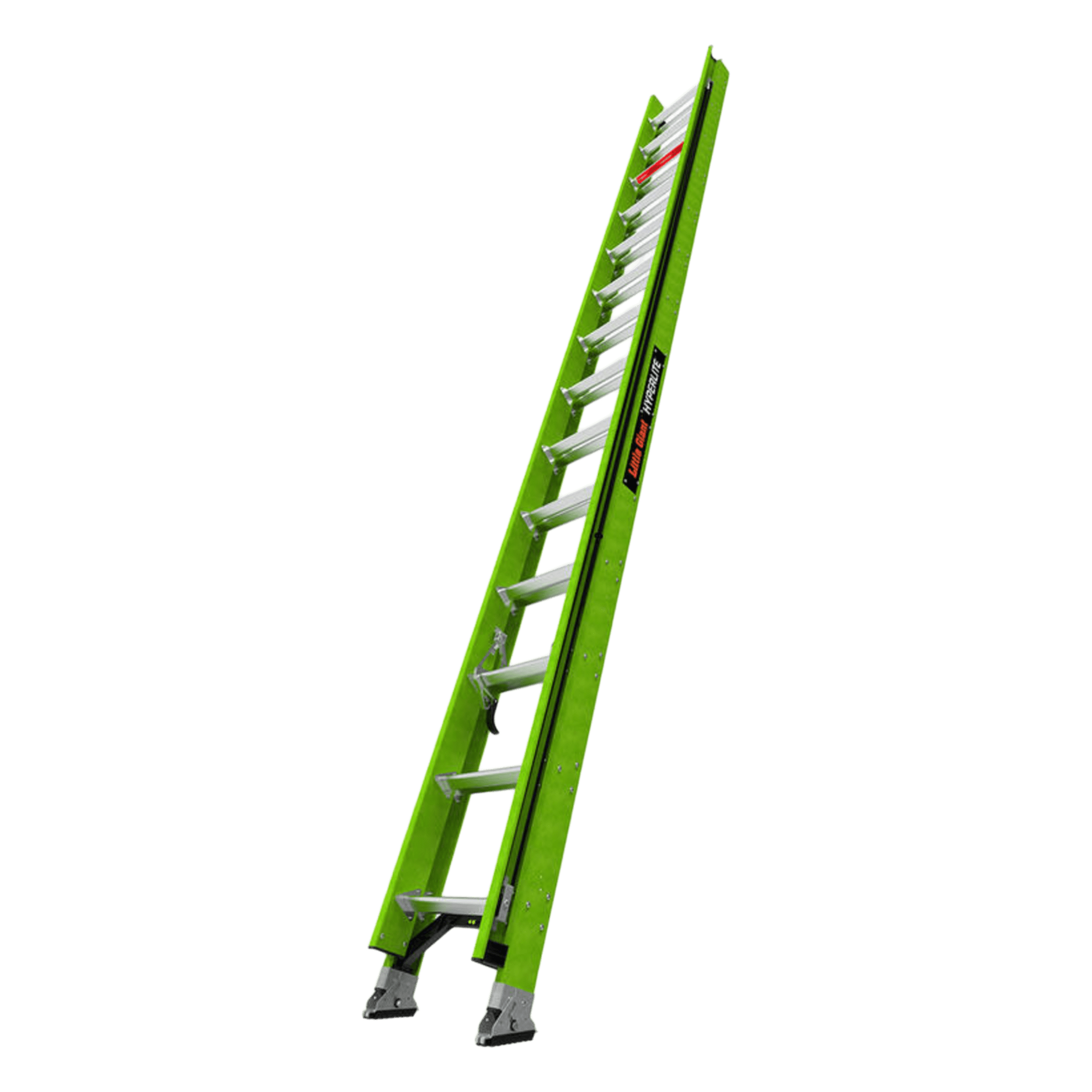 Escalera de Extensión / Aluminio + Fibra de Vidrio / 8.5 m (27.9 ft) / Capacidad 136 kg / Peso 24.31 kg / Escalones Antifatiga / Sistema de Polea Reducido