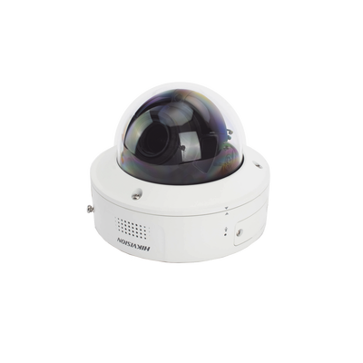Domo IP 8 Megapixel / Lente Mot. 2.8 a 12 mm /  DARKFIGHTER / WDR 120 dB / IK10 / 30 mts IR / Conteo Facial / Detección Facial / Interior / PoE / Búsqueda por Atributos / Micrófono Integrado / Micro SD