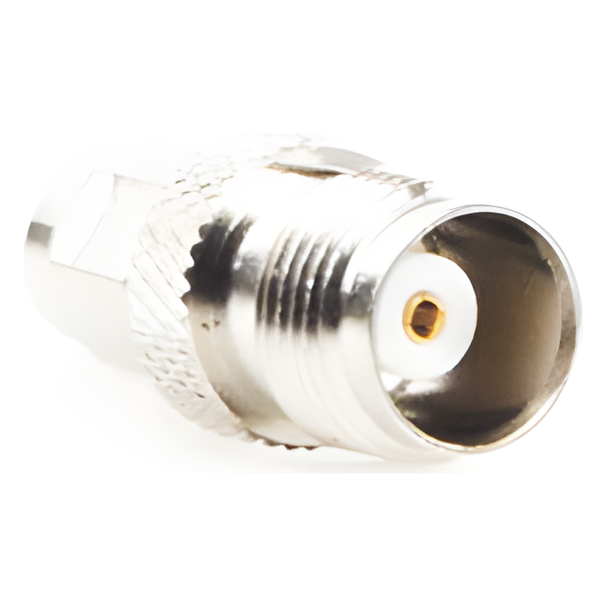 Adaptador de RF / Conector TNC Hembra a SMA Macho / Montaje en Línea / Cuerpo Bronce Niquelado / Contacto Oro / Aislante Teflón