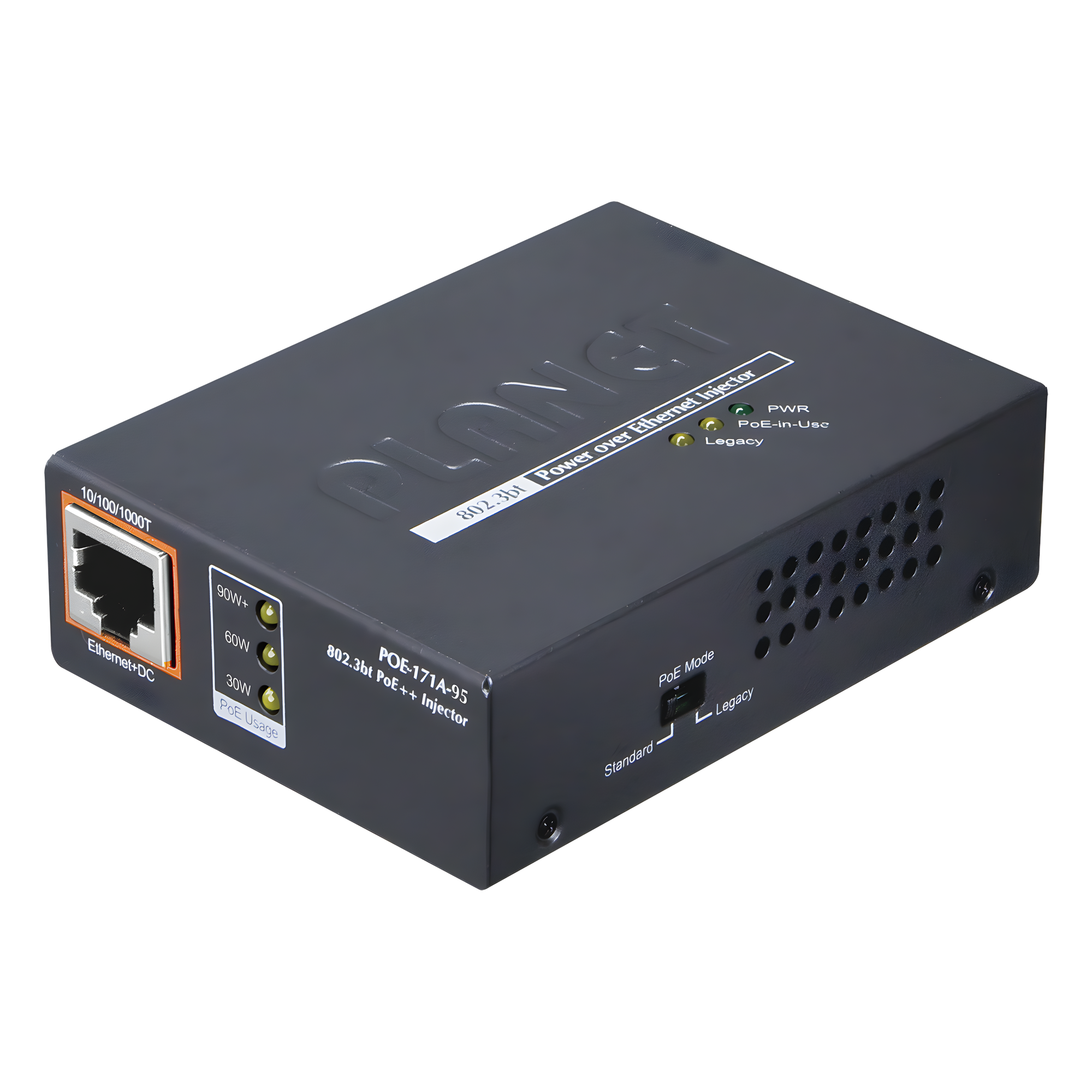 Inyector PoE / 802.3bt / 95W / Gigabit / 4 pares / Fuente externa — PLANET · SKU POE-171A-95