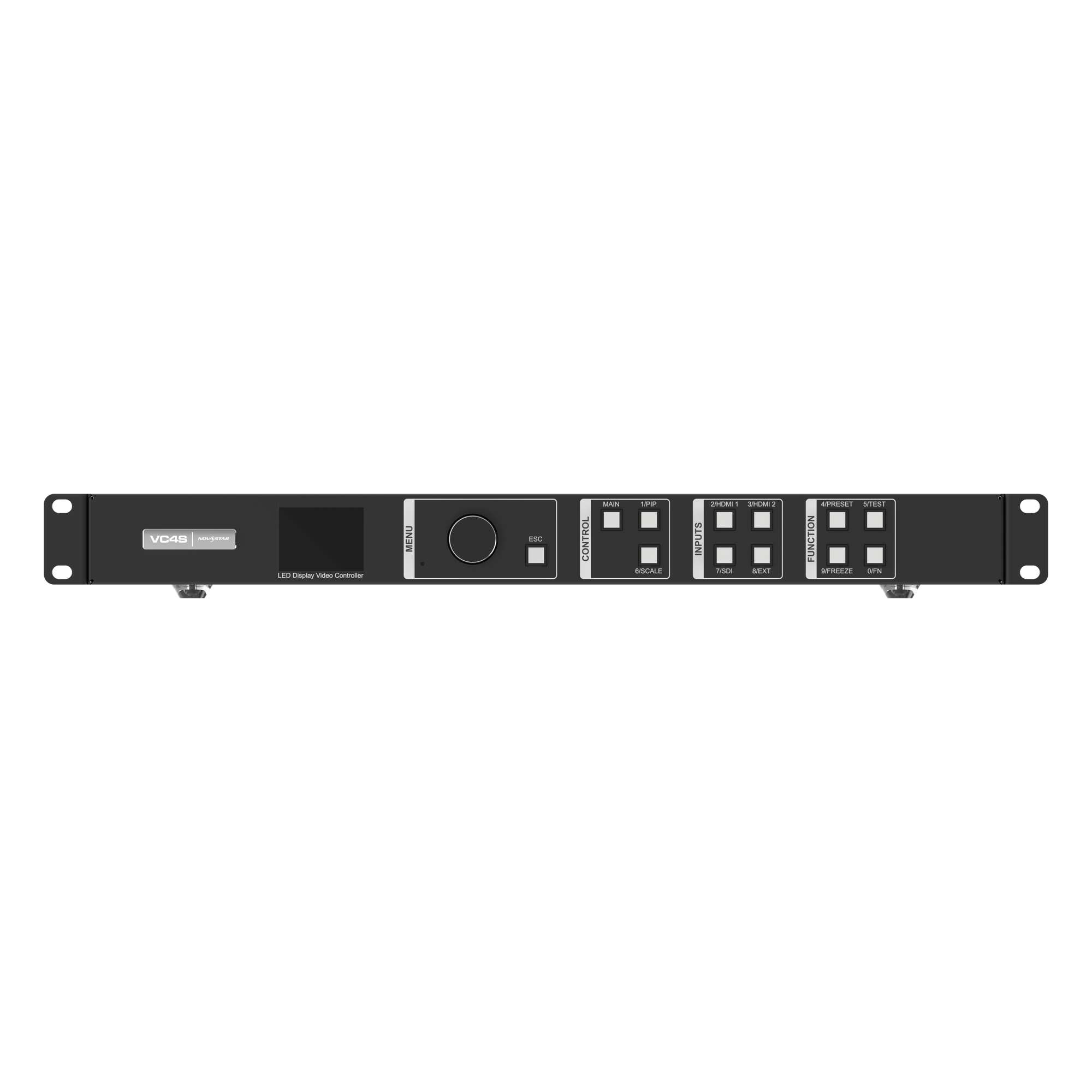 Controlador de Video Todo en Uno / 2.6 MP / Resolución 3840x3840 / 4 Puertos Ethernet Gigabit / Entrada HDMI 1.3 / Entrada 3G-SDI / Cascada 4 Unidades — NOVASTAR · SKU VC4S