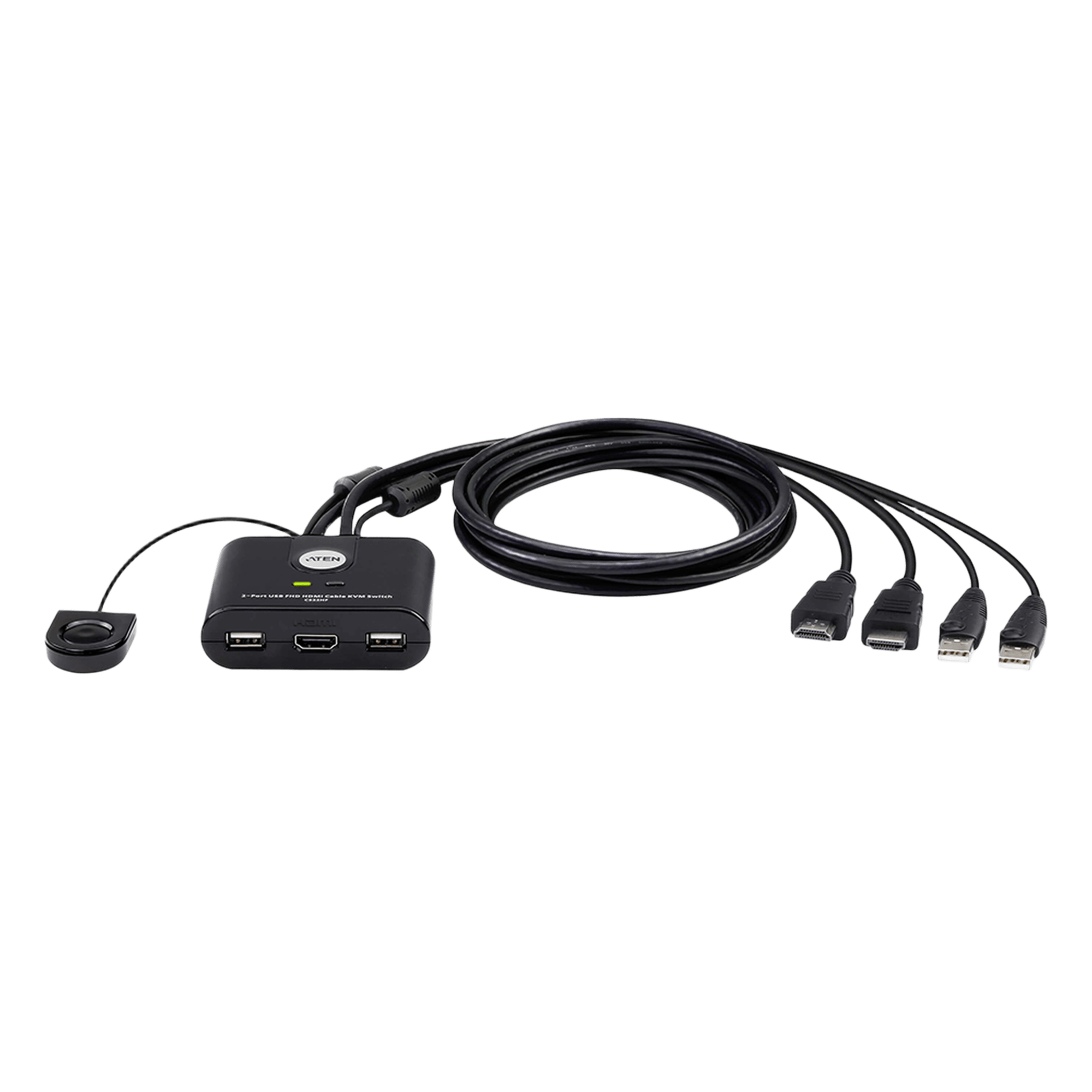 Switch KVM / 2 Puertos / HDMI FHD / USB / Cable 1.2 m (3.9 ft) / 1920x1080 @ 60Hz / HDCP 1.4 — ATEN · SKU CS22HF