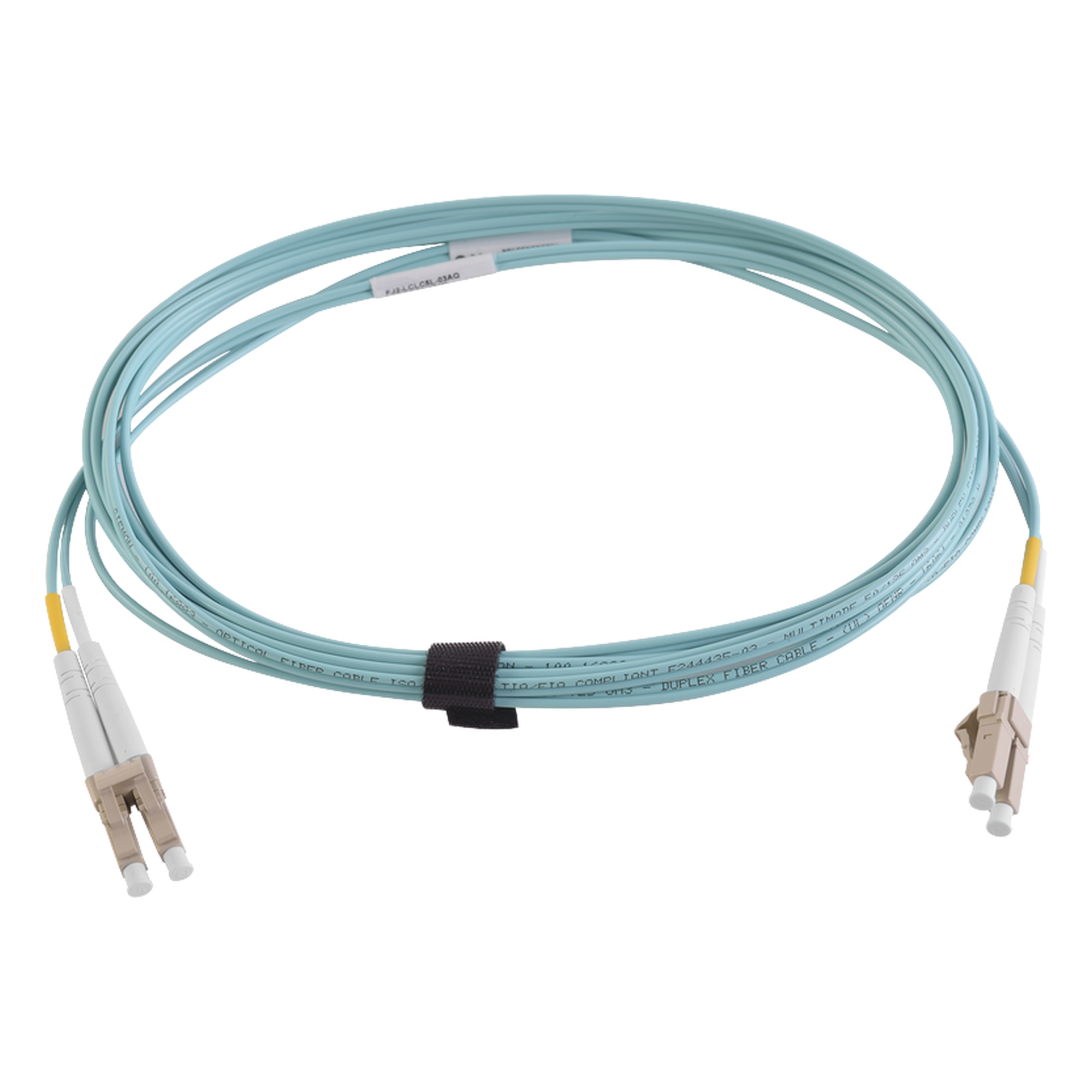 Jumper de Fibra Óptica / Multimodo 50/125 OM4 / LC-LC Duplex / OFNR / 2 m (6.56 ft) / Aqua — SIEMON · SKU FJ2-LCLC5V-02AQ