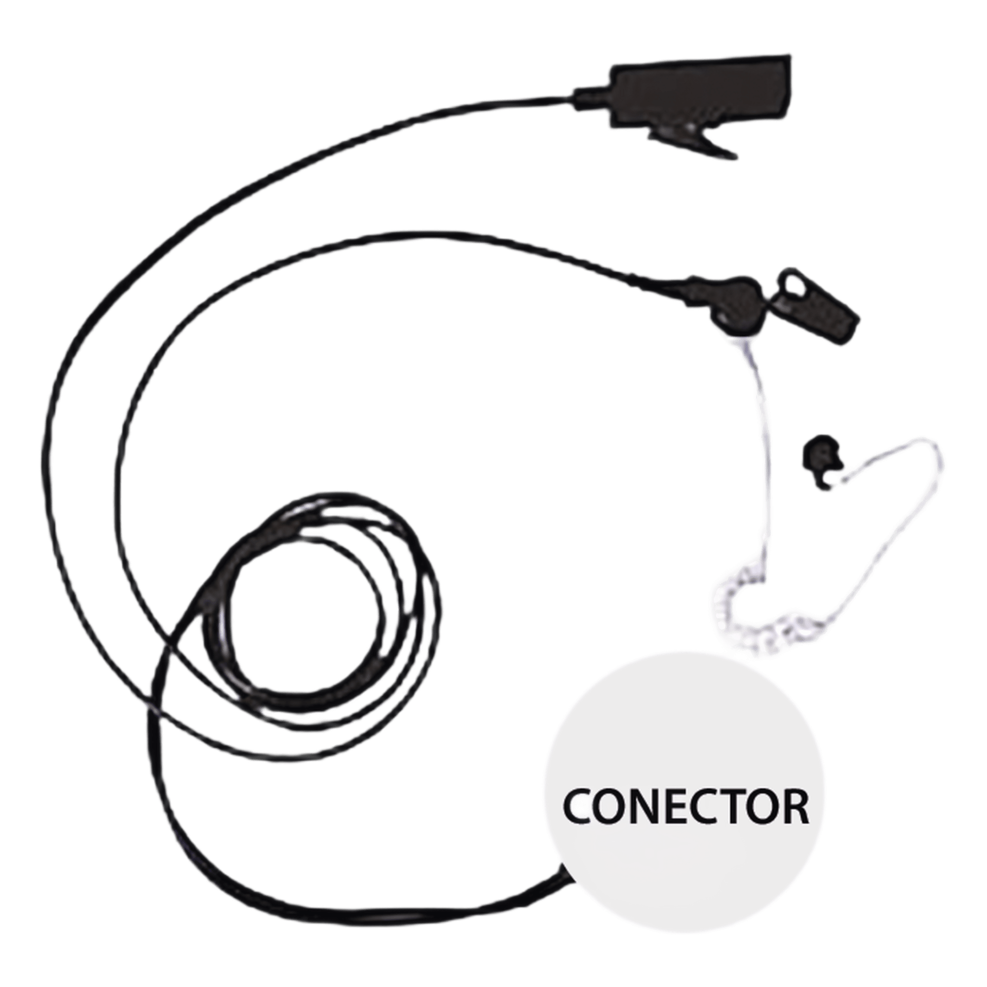 Kit Micrófono-Audífono Profesional / 2 Cables / Tubo Acústico Transparente / PTT Integrado / Kevlar Reforzado / Compatible VOX — OTTO · SKU V1-10695