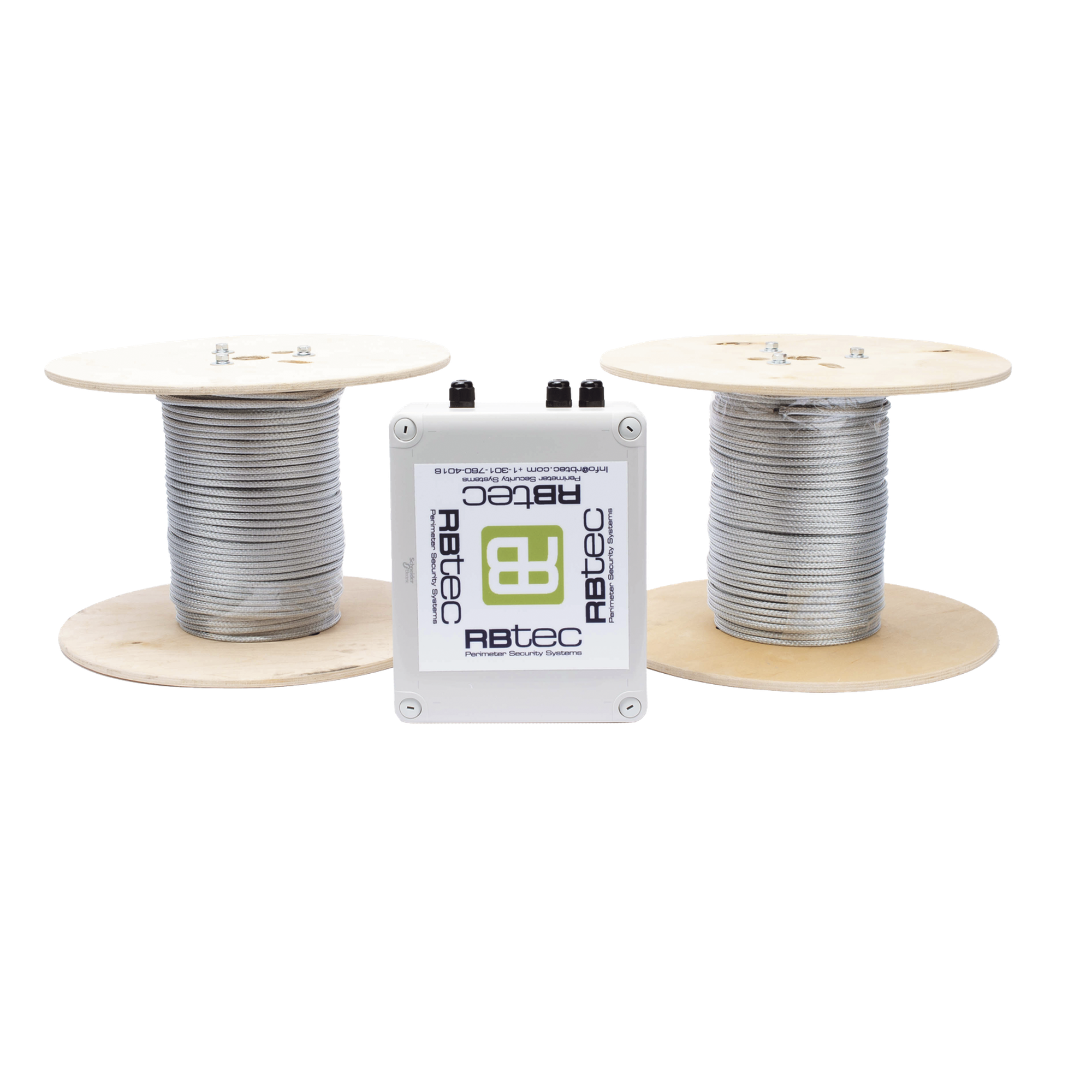 Cable Sensor Perimetral Blindado / 2 Zonas Independientes / 150 m (492 ft) / Detección por Vibración / 11 Niveles de Sensibilidad / IP66 NEMA 4X — RBTEC · SKU IROC-2Z-250-V2