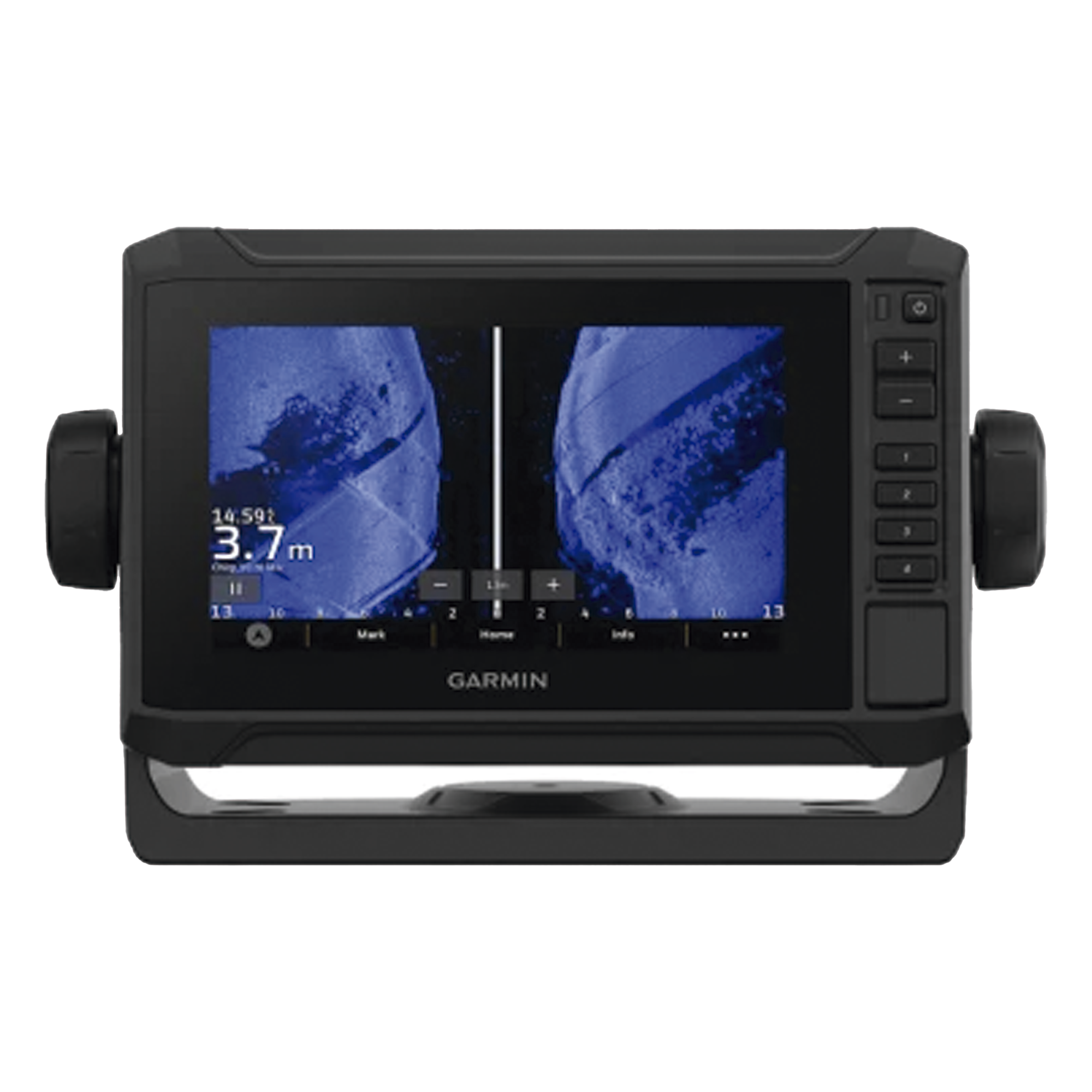 Plotter de Navegación / Pantalla Táctil 6.2" WVGA / GPS Multibanda GLONASS/Galileo/BeiDou / Sonda CHIRP 500 W / ClearVü y SideVü / AIS y DSC / NMEA 2000 / IPX7 — GARMIN · SKU 10-02679-00