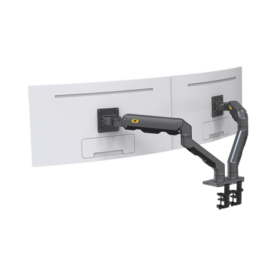 Montaje de Escritorio articulado para 2 monitores de 27-34" /  Soporta hasta 16 kg  por brazo/ Vesa 75 x 75 / 100 x 100 / Acero / Giro: 360°