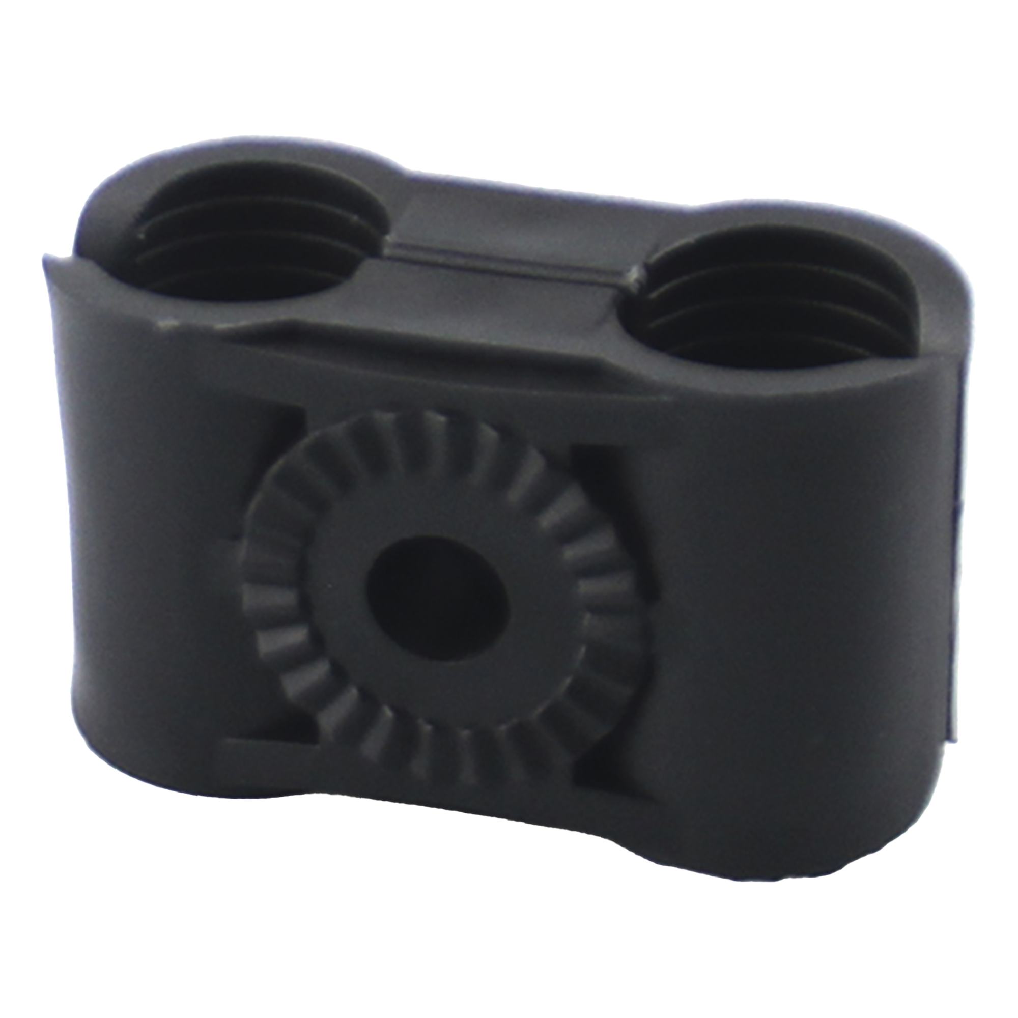 Sujetador Plástico para Cable Coaxial / 1/2 in / Doble Canal / Varilla 3/8' o M10 / Paquete 10 Piezas — SYSCOM TOWERS · SKU CB-12