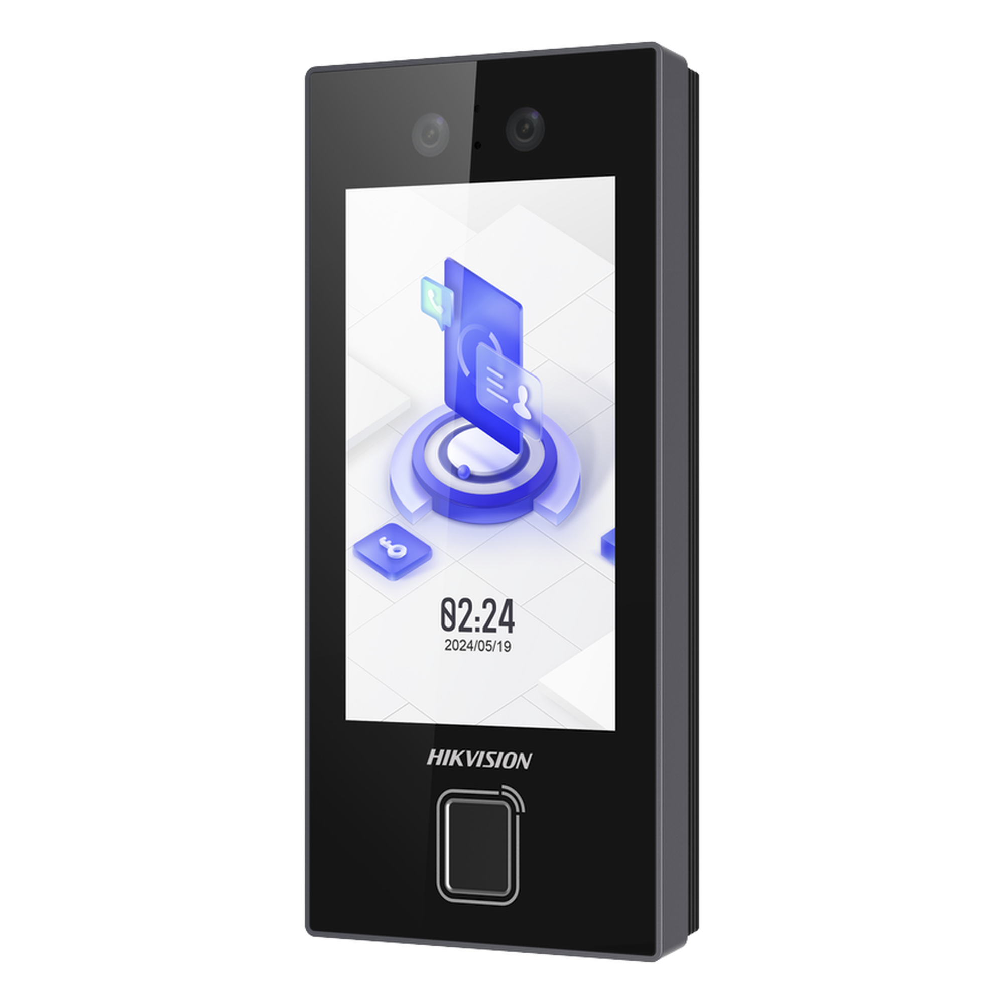 Terminal de Control de Acceso / Reconocimiento Facial 2 MP / Huella Dactilar 3000 Plantillas / Tarjetas Prox EM 125 kHz / Pantalla 4.5 Pulgadas / IP65 / PoE y Wi-Fi / Hik-Connect Teams — HIKVISION · SKU DS-K1T344EBFWX-E1