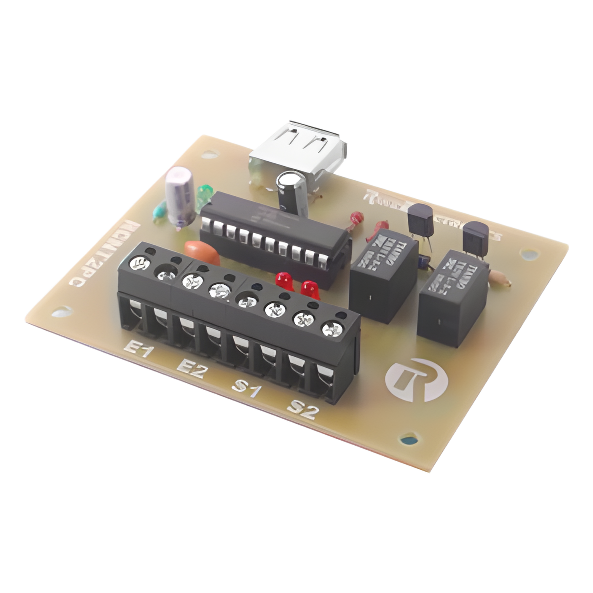 Tarjeta Contadora de Eventos / 2 Entradas y 2 Salidas de Contacto Seco / USB a PC / 65536 Eventos por Entrada / Alimentación USB — Ruiz Electronics · SKU RCNT2PC