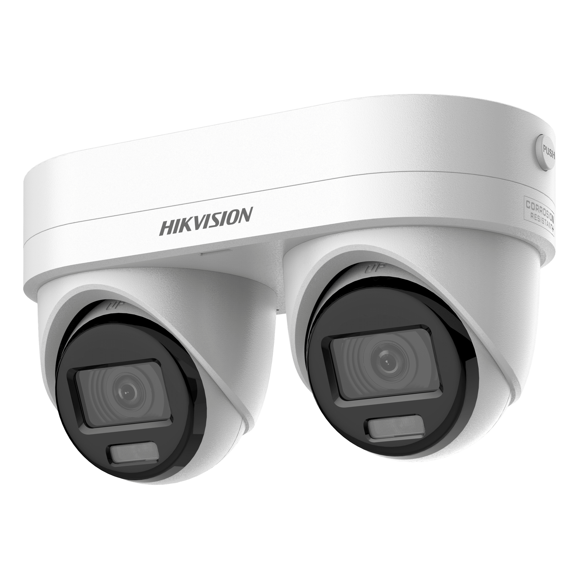 Cámara IP Dual Lente / 4 Megapixel por Sensor / WDR 120 dB / IR 10 m (32.8 ft) / IP67 / IK10 / PoE / Audio Bidireccional — HIKVISION · SKU DS-2CD2343G2D-LIZ2UY/SL