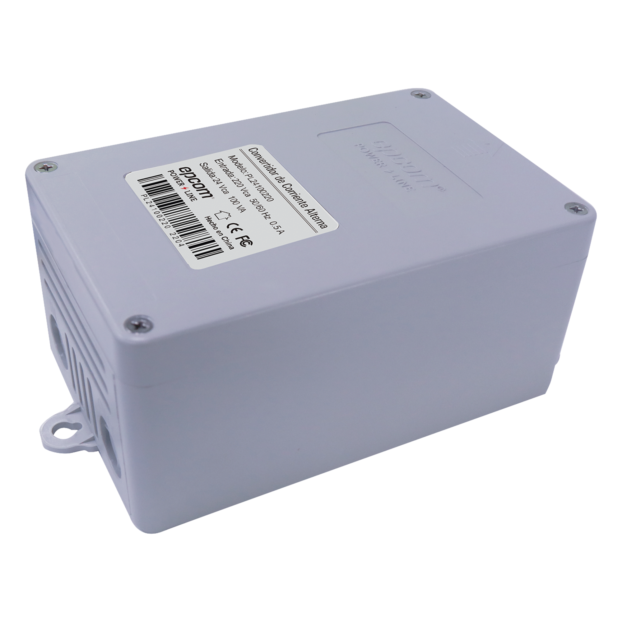 Transformador Industrial / 220 VCA a 24 VCA / 100 VA / 4 A / Eficiencia >85% — EPCOM POWERLINE · SKU PL24100220