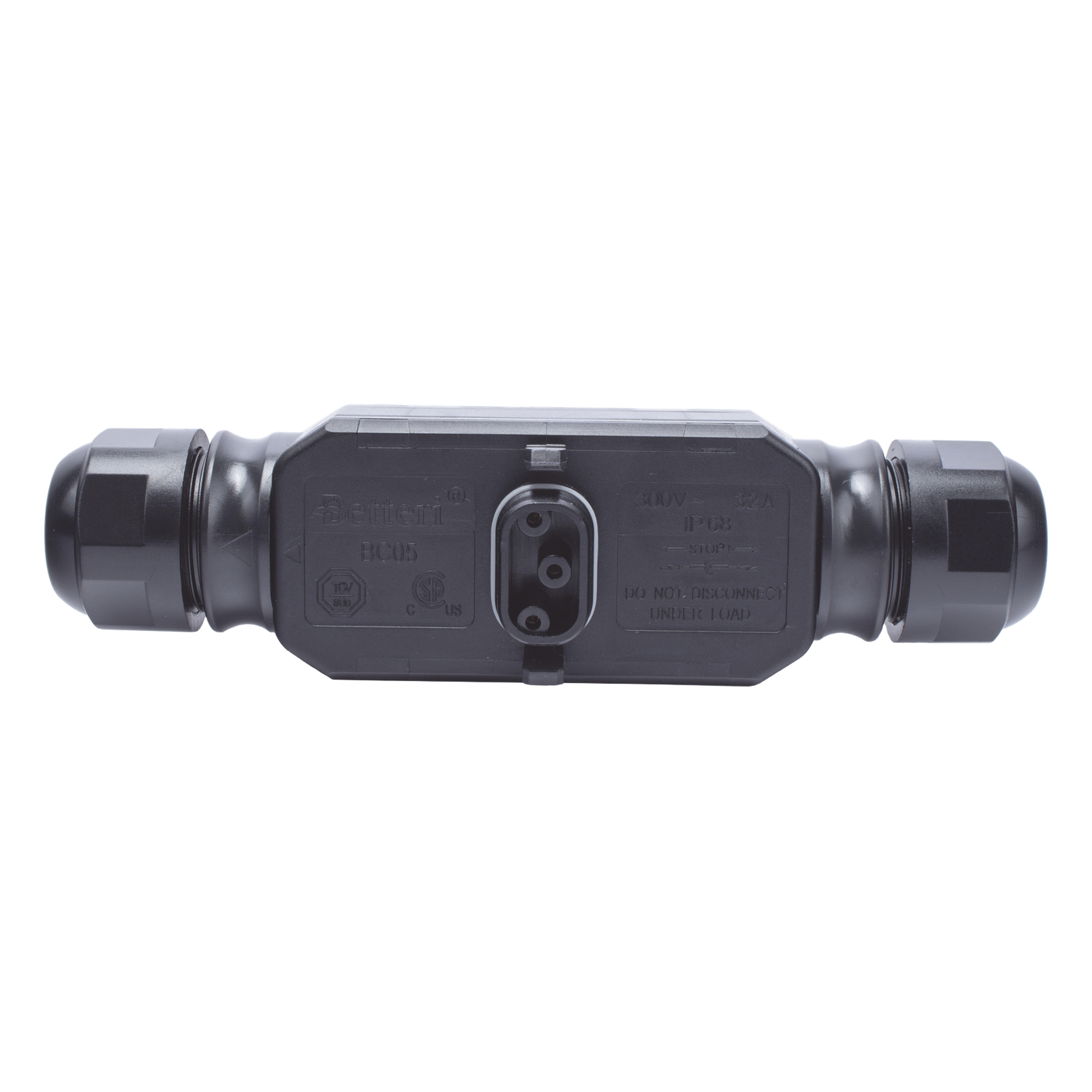 Conector para Cable Troncal / 2 Pines + PE / 32 A / 300 VCA / IP67 / 10 AWG — HOYMILES · SKU ACTRUNKCONNECTOR