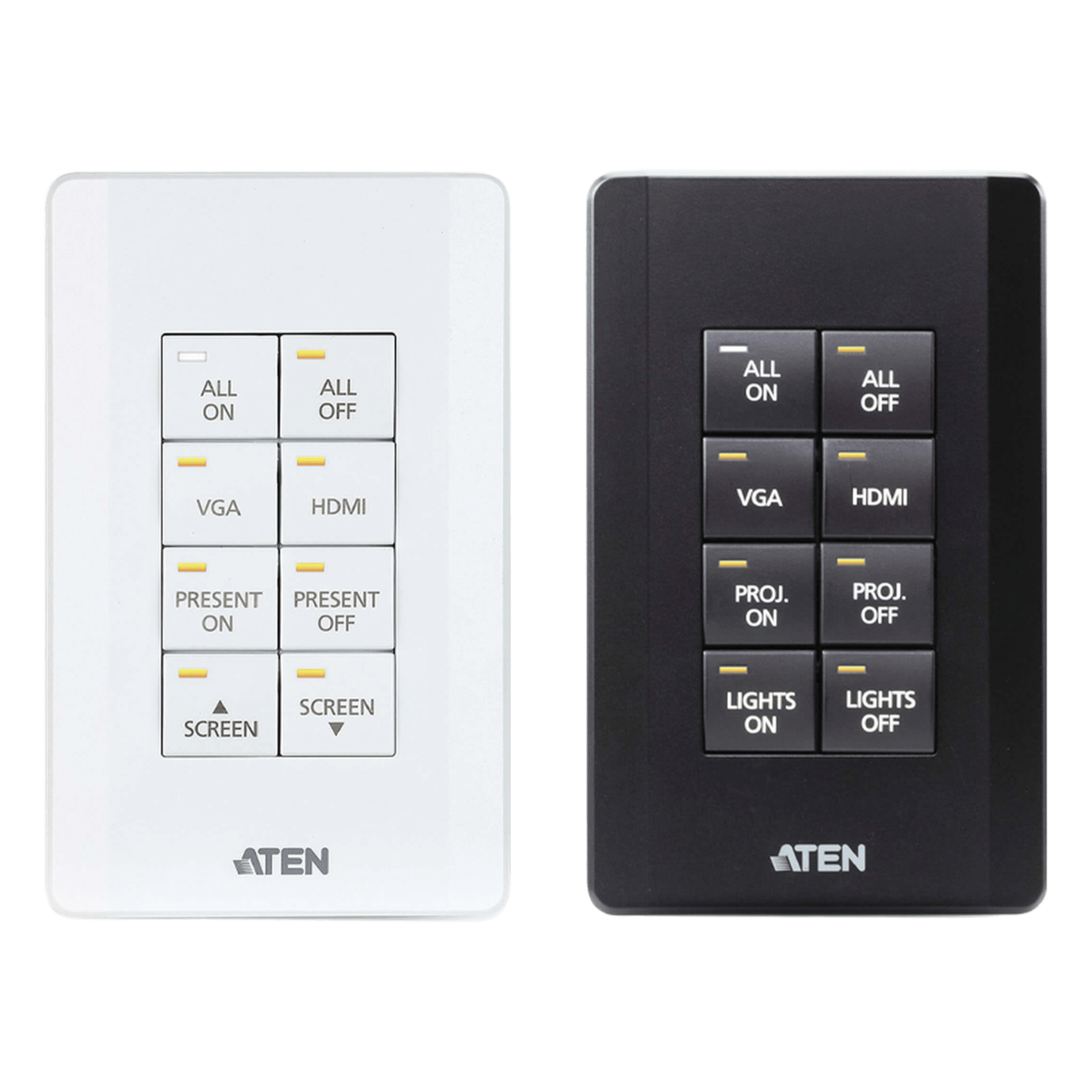 Teclado de control / 8 botones configurables / 14 combinaciones / Ethernet 10/100 / Montaje 1GANG / 4.58x2.78x1.53 in — ATEN · SKU VK108US