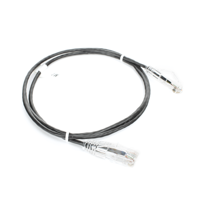 Cable de Parcheo Slim UTP Cat6 - 1 Metro (3.28 Pies), Negro, Diámetro Reducido (28 AWG)