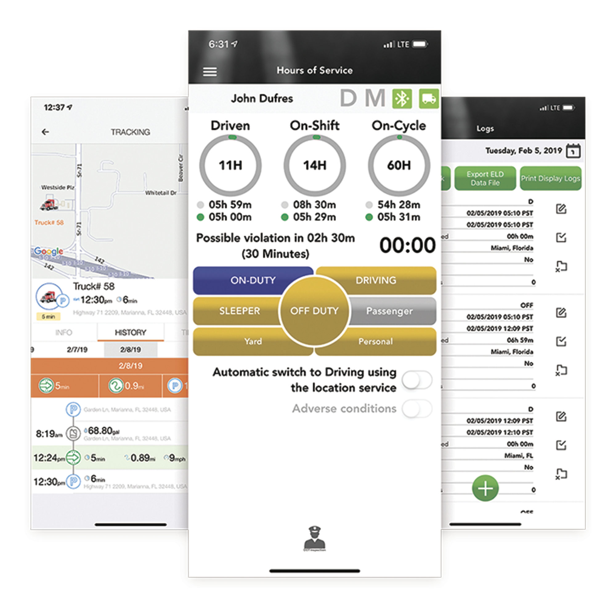 Licencia ELD / Cumplimiento Regulatorio EE.UU., Canadá y México / Ciclos 60h/7d y 70h/8d / App Android e iOS / Integración GPS — EPCOM · SKU EPCOM-ELD-1M